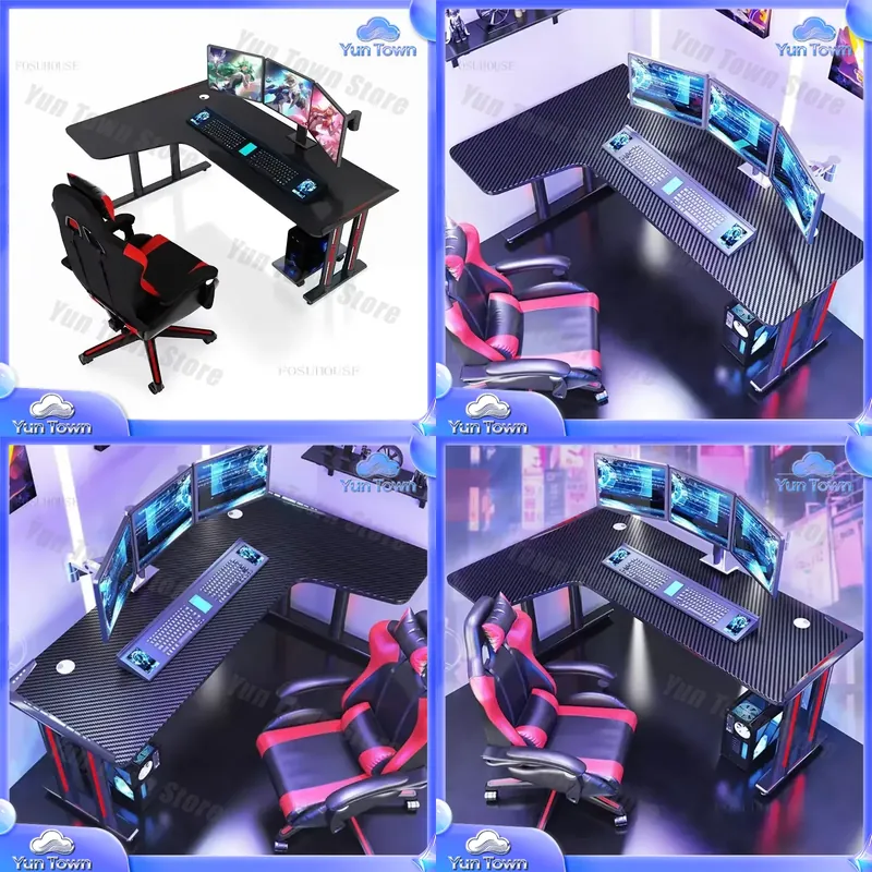 Desk Setup L Shaped - L-shaped Computer Desk for Home Office