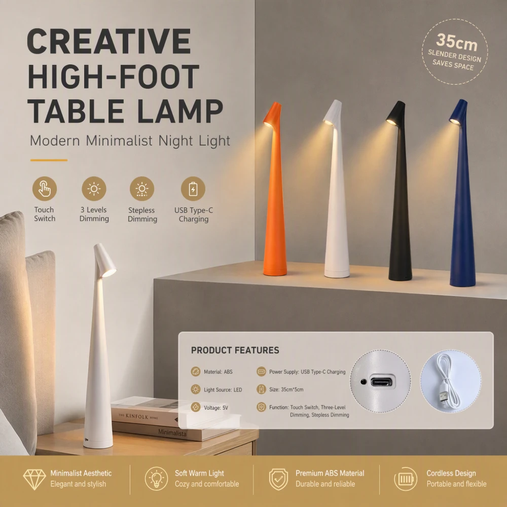 LED Table Lamp USB Charging At - Desk Setup Minimalist 评论和价格